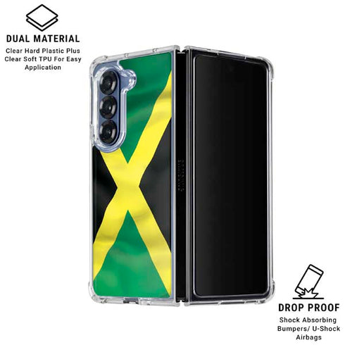 Jamaica Flag Galaxy Z Fold6 Clear Case